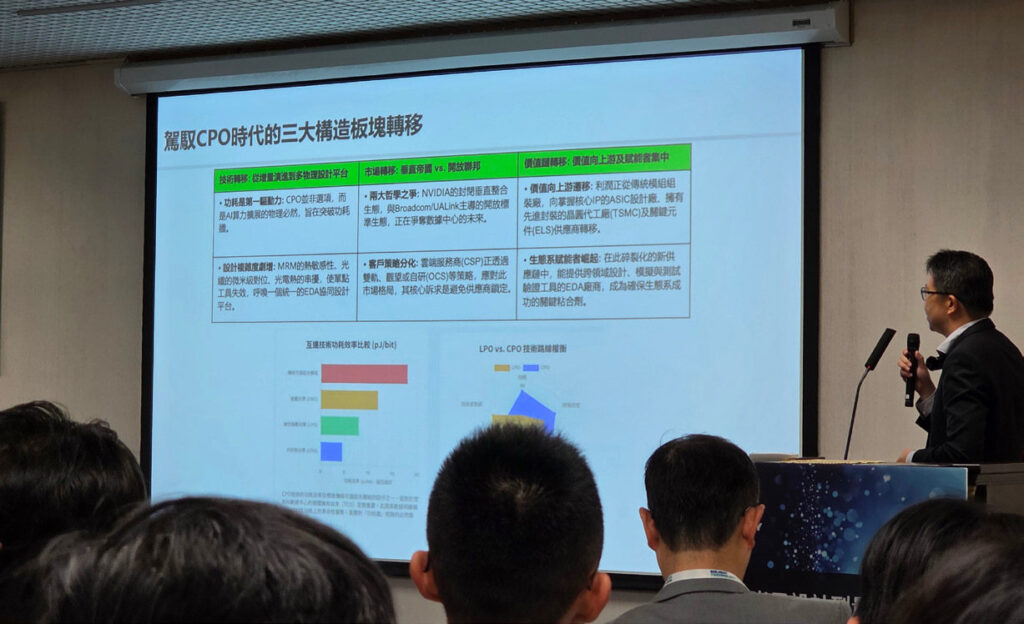 圖3 之光半導體共同創辦人暨技術長陳昇祐強調,微環調製器的成功實施需要「背靠強大的晶圓廠」